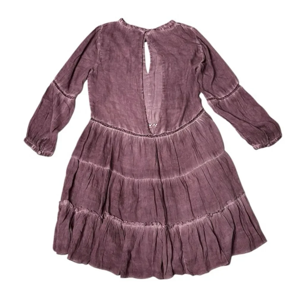 SEA GYPSIES Forever Flounce Dress Dress Purple Plum Boho Mini Size Large NEW
